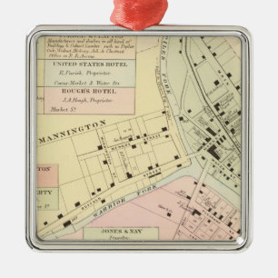 Map of Mannington, West Virginia Metal Ornament