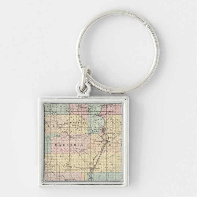 Map of Marathon County Keychain (Front)