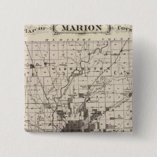 Map of Marion County 2 Inch Square Button