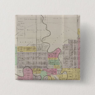 Map of Marion, Marion County, Kansas 2 Inch Square Button
