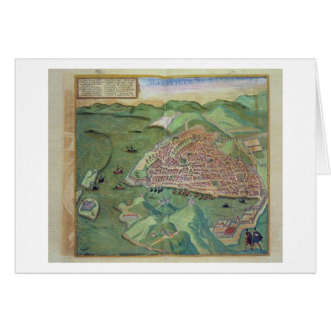 Map of Marseilles, from 'Civitates Orbis Terrarum' (Front Horizontal)