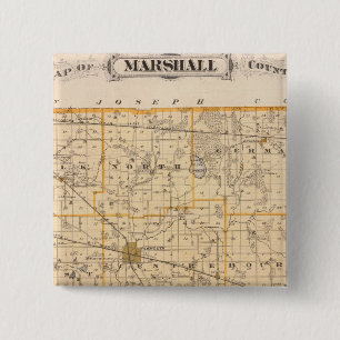 Map of Marshall County 2 Inch Square Button