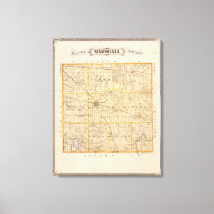 Map of Marshall County Canvas Print