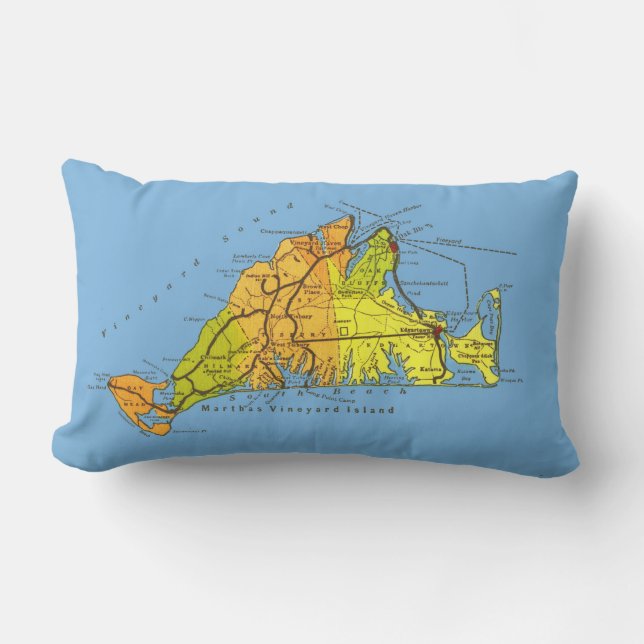 Map of Martha’s Vineyard Lumbar Pillow (Front)