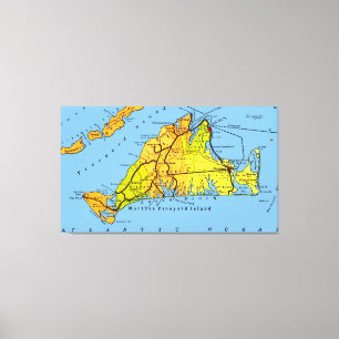 Map of Martha’s Vineyard MA Canvas Print