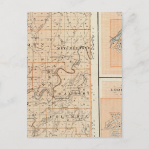 Map of Martin County with Shoals, Loogootee Postcard