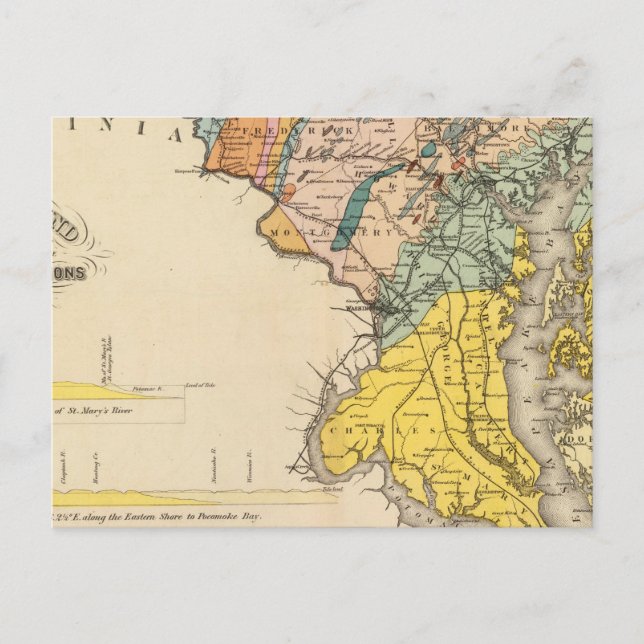 Map of Maryland and the District of Columbia Postcard (Front)
