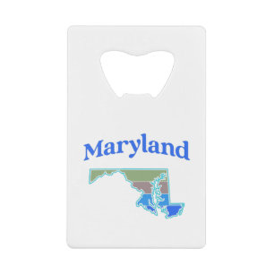 Map of Maryland Credit Card Bottle Opener