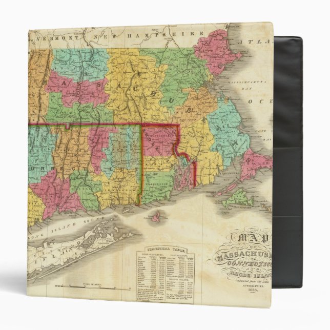 Map of Massachusetts Connecticut And Rhode Island Binder (Front/Inside)