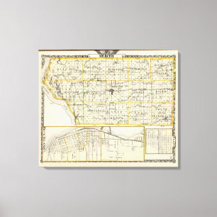 Map of Mercer County, Rock Island and Plano Canvas Print