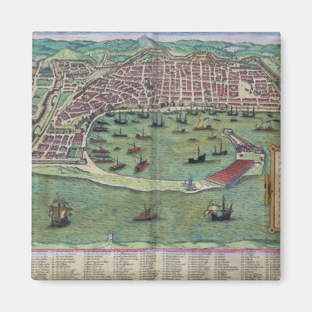 Map of Messina, from 'Civitates Orbis Terrarum' by Magnet (Front)