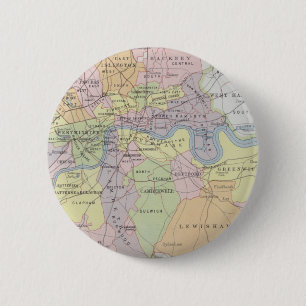 Map of Metropolitan Parliamentary Boroughs 2 Inch Round Button