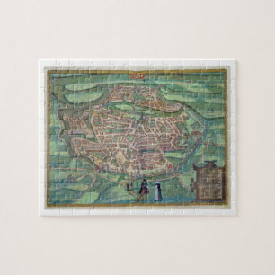 Map of Metz, from 'Civitates Orbis Terrarum' by Ge Jigsaw Puzzle