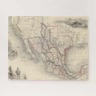 Map of Mexico, California and Texas Jigsaw Puzzle
