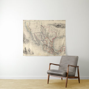 Map of Mexico, California and Texas Tapestry