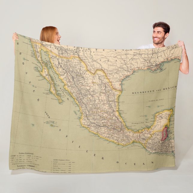 Map of Mexico Fleece Blanket (In Situ)