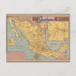 Map of Mexico - "Our Southern Neighbour" Postcard