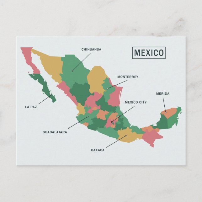 Map of Mexico postcard (Front)