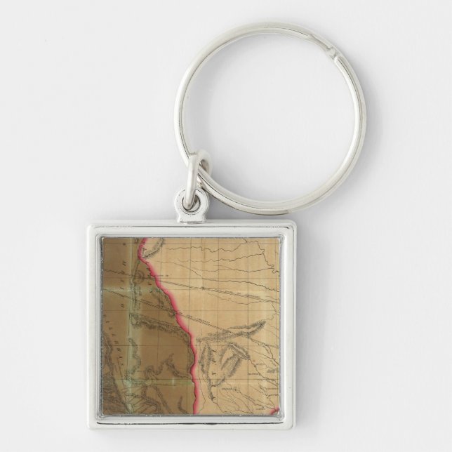 Map of Mexico Showing the Seat of War Keychain (Front)