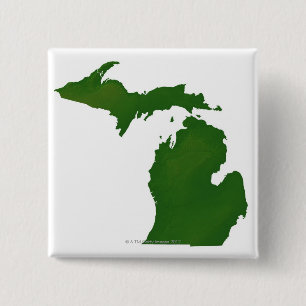 Map of Michigan 2 Inch Square Button