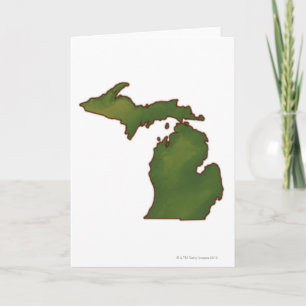 Map of Michigan 4 Card