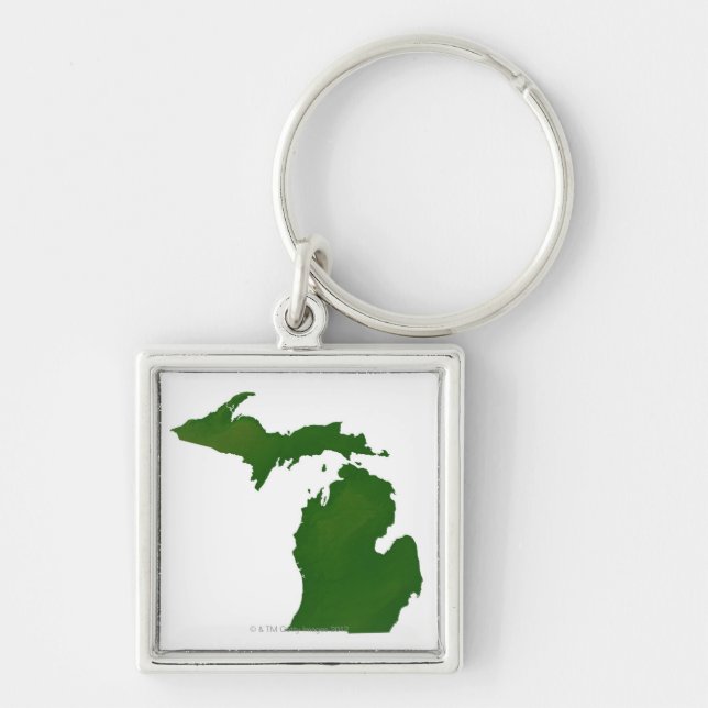 Map of Michigan Keychain (Front)