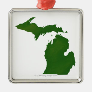 Map of Michigan Metal Ornament