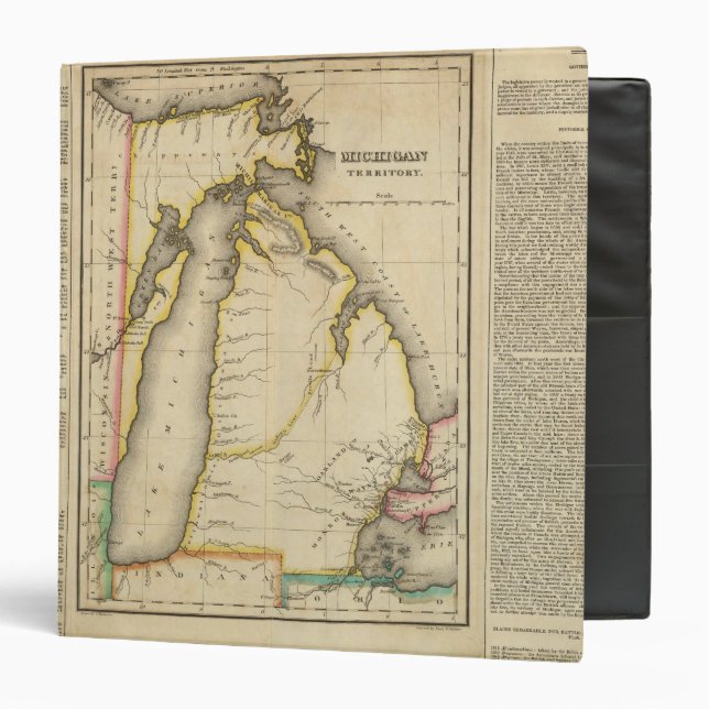 Map Of Michigan Territory Binder (Front/Inside)