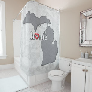 Map of MICHIGAN with HOME and HEART