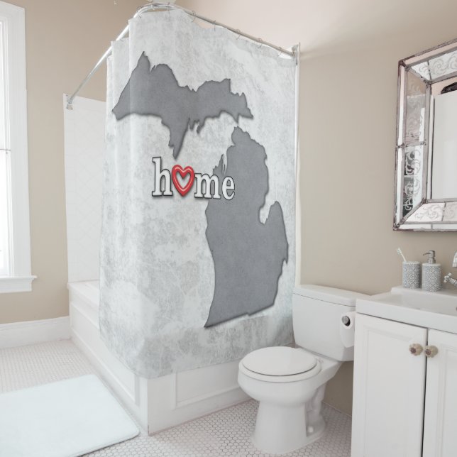 Map of MICHIGAN with HOME and HEART (In Situ)
