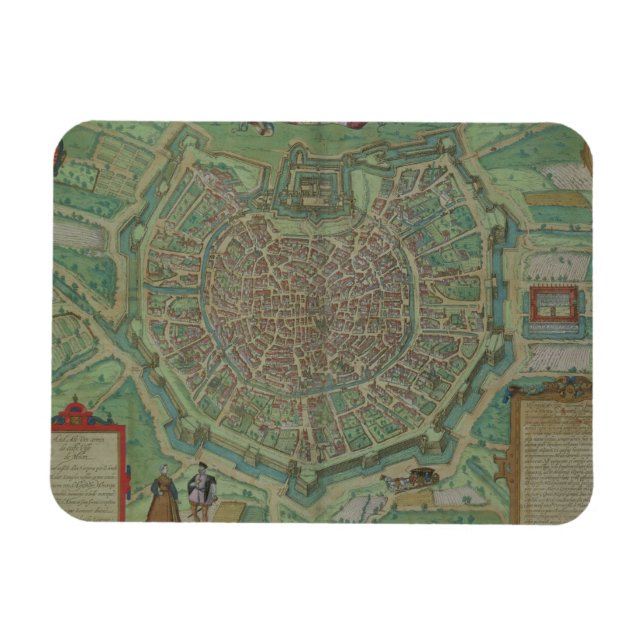 Map of Milan, from 'Civitates Orbis Terrarum' by G Magnet (Horizontal)