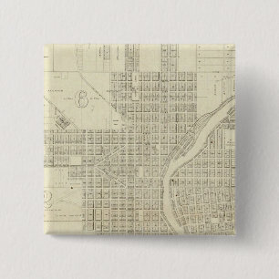 Map of Milwaukee 2 Inch Square Button
