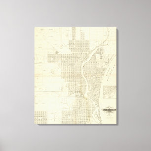 Map of Milwaukee Canvas Print