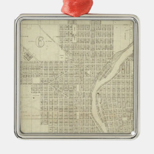 Map of Milwaukee Metal Ornament