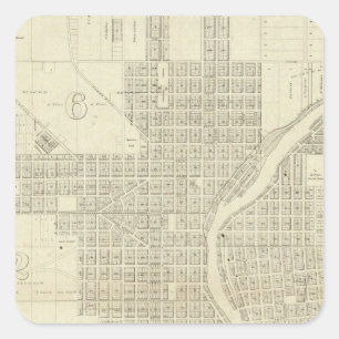 Map of Milwaukee Square Sticker