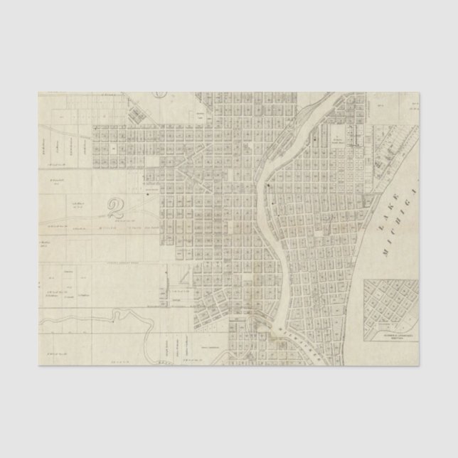 Map of Milwaukee Tissue Paper (Front)