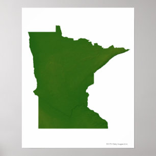 Map of Minnesota 2 Poster