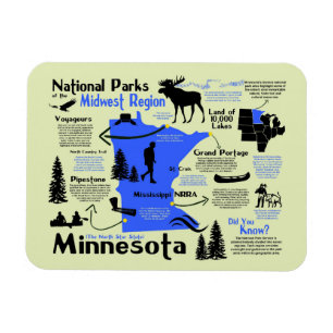 Map of Minnesota National Parks Magnet