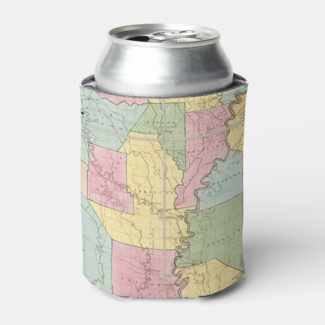 Map of Mississippi, Louisiana & Arkansas Can Cooler (Can Front)