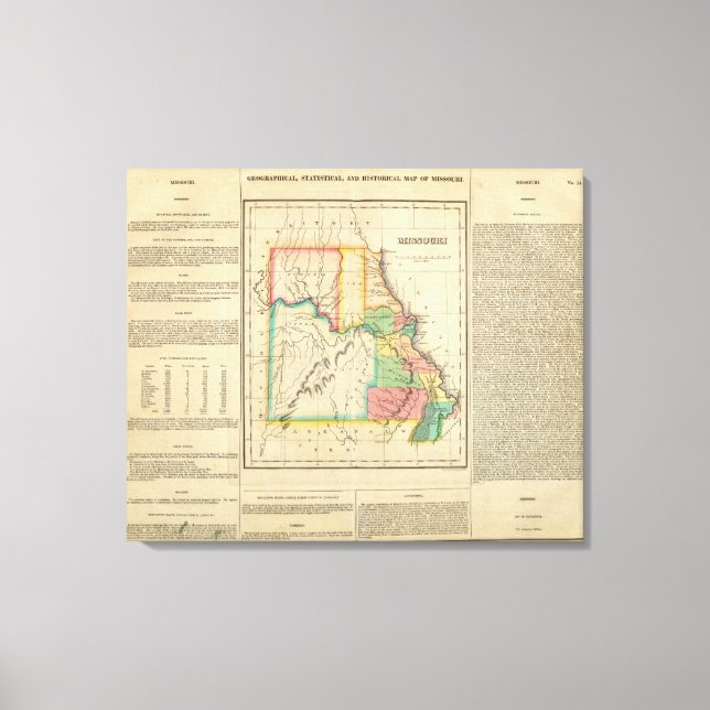 Map Of Missouri Canvas Print (Front)