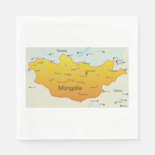 Map of Mongolia Napkin
