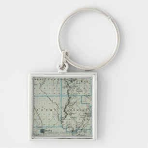Map of Monona County, State of Iowa 2 Keychain