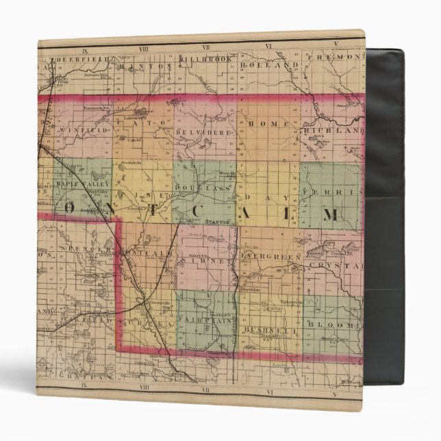Map of Montcalm County, Michigan Binder (Front/Inside)