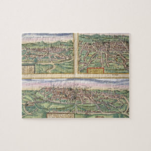 Map of Montpellier, Tours, and Poitiers, from 'Civ Jigsaw Puzzle