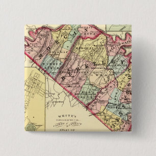 Map of Morgan, Berkeley, and Jefferson counties 2 Inch Square Button