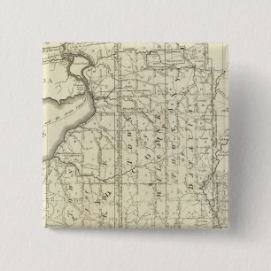 Map of Morris's Purchase or West Geneseo 2 Inch Square Button