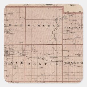 Map of Mower County, Minnesota Square Sticker