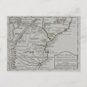 Map of Mozambique, Africa Postcard