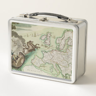 Map of Naval Attack on England by Napoleon Metal Lunch Box
