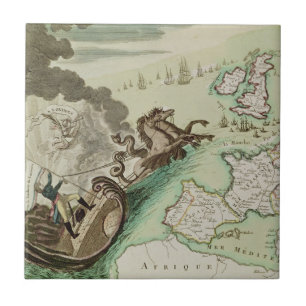 Map of Naval Attack on England by Napoleon Tile